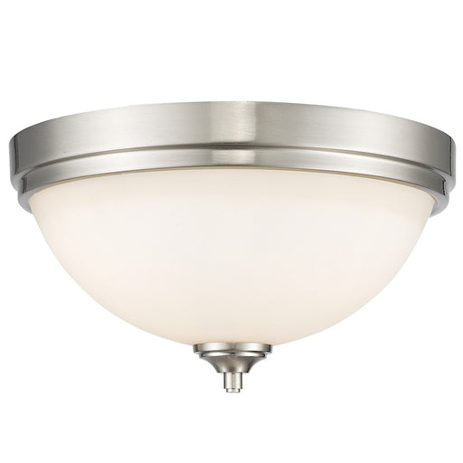 Z-Lite Bordeaux 3 Light Flush Mount Light, Brushed Nickel, Matte Opal - 435F3-BN