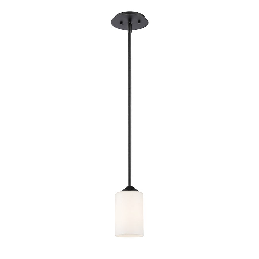 Z-Lite Bordeaux 1 Light Mini Pendant, Bronze, Matte Opal - 435MP-BRZ
