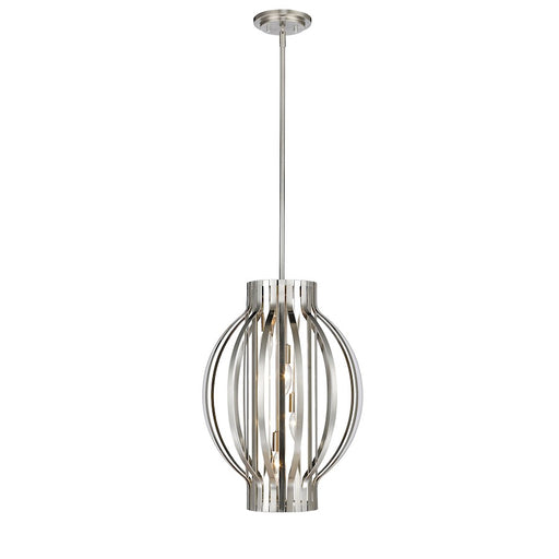 Z-Lite Moundou 4 Light Pendant, 16x16x22", Brushed Nickel - 436-16BN