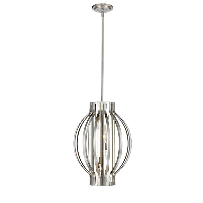 Z-Lite Moundou 4 Light Pendant, 16x16x22", Brushed Nickel - 436-16BN