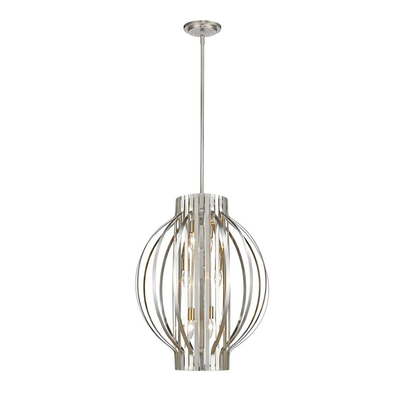 Z-Lite Moundou 6 Light Pendant, 20x20x26", Brushed Nickel - 436-20BN