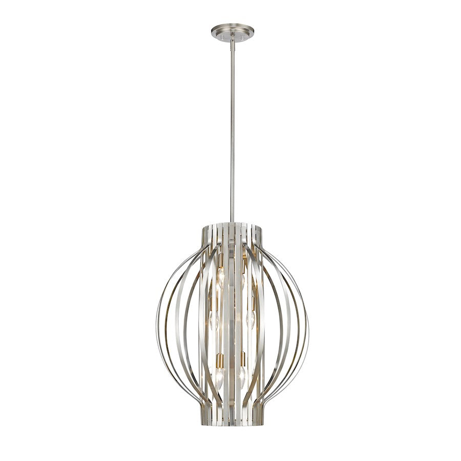 Z-Lite Moundou 6 Light Pendant, 20x20x26", Brushed Nickel - 436-20BN
