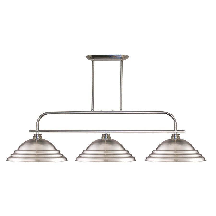 Z-Lite Annora 3 Light Island/Billiard Light, Nickel, Nickel - 437-3BN-SBN
