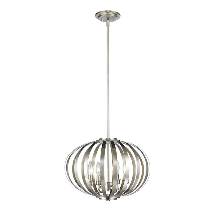 Z-Lite Moundou 4 Light Pendant, 15x15x12.5", Brushed Nickel - 438-16BN