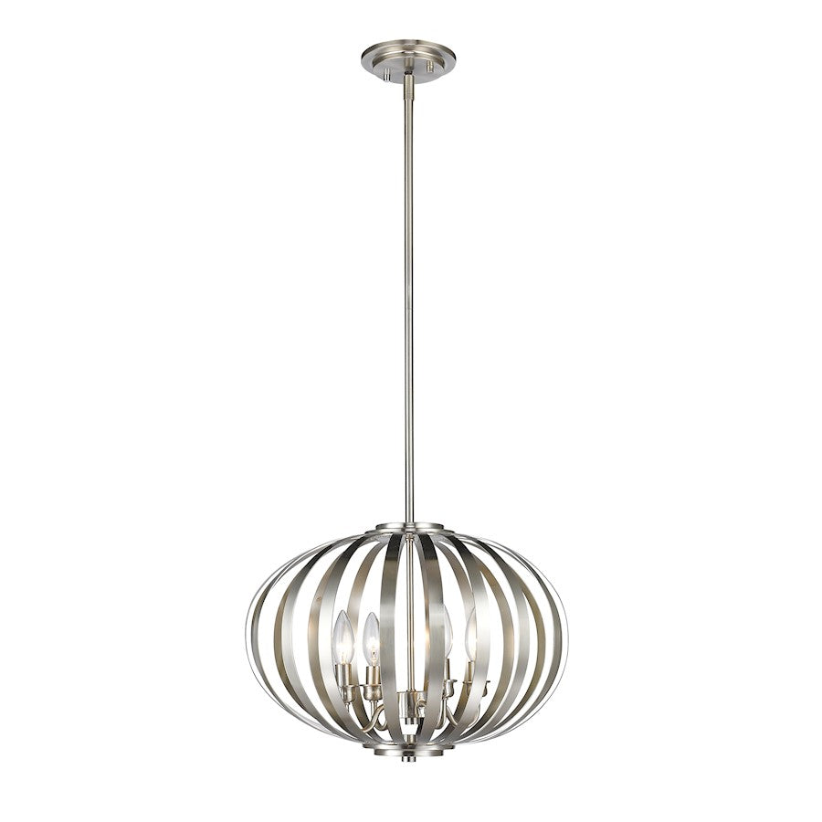 Z-Lite Moundou 4 Light Pendant, 15x15x12.5", Brushed Nickel - 438-16BN