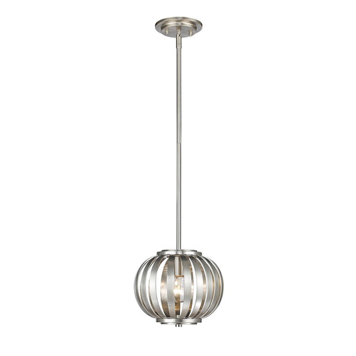 Z-Lite Moundou 1 Light Mini Pendant, 8x8x9.5", Brushed Nickel - 438-8BN