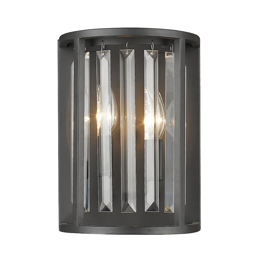Z-Lite Monarch 2 Light Wall Sconce, Bronze, Clear - 439-2S-BRZ