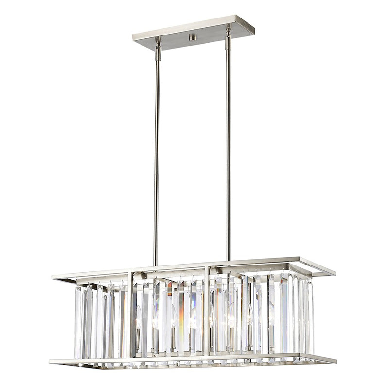 Z-Lite Monarch 5 Light Island/Billiard, Brushed Nickel, Clear - 439-32BN