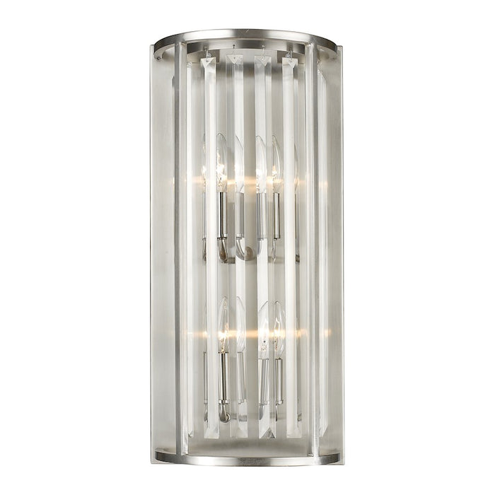 Z-Lite Monarch 4 Light Wall Sconce, Brushed Nickel, Clear - 439-4S-BN