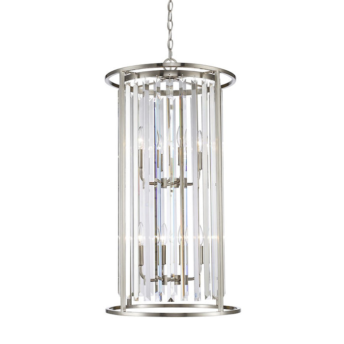 Z-Lite Monarch 8 Light Chandelier, Brushed Nickel, Clear - 439-8BN