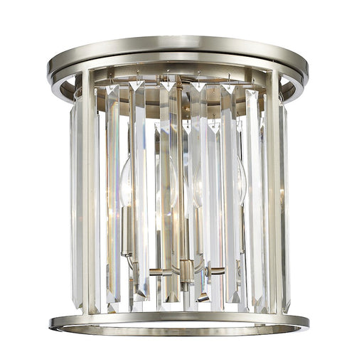Z-Lite Monarch 3 Light Flush Mount, 14x14x13.88", Brushed Nickel, Clear - 439F14-BN