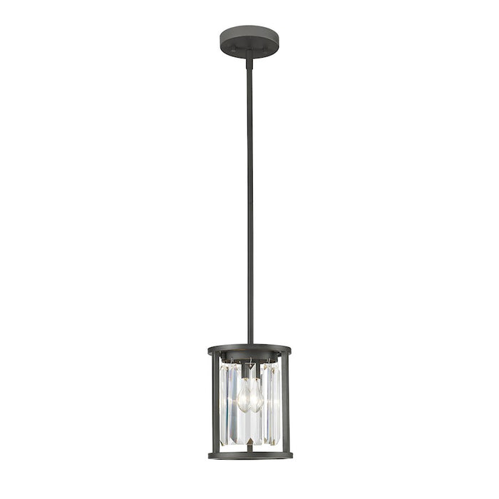 Z-Lite Monarch 1 Light Mini Pendant, Bronze, Clear - 439MP-BRZ