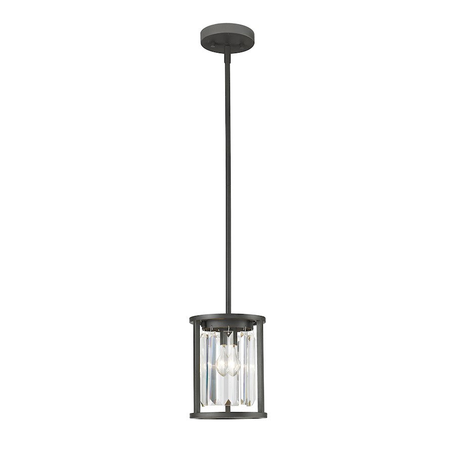 Z-Lite Monarch 1 Light Mini Pendant, Bronze, Clear - 439MP-BRZ