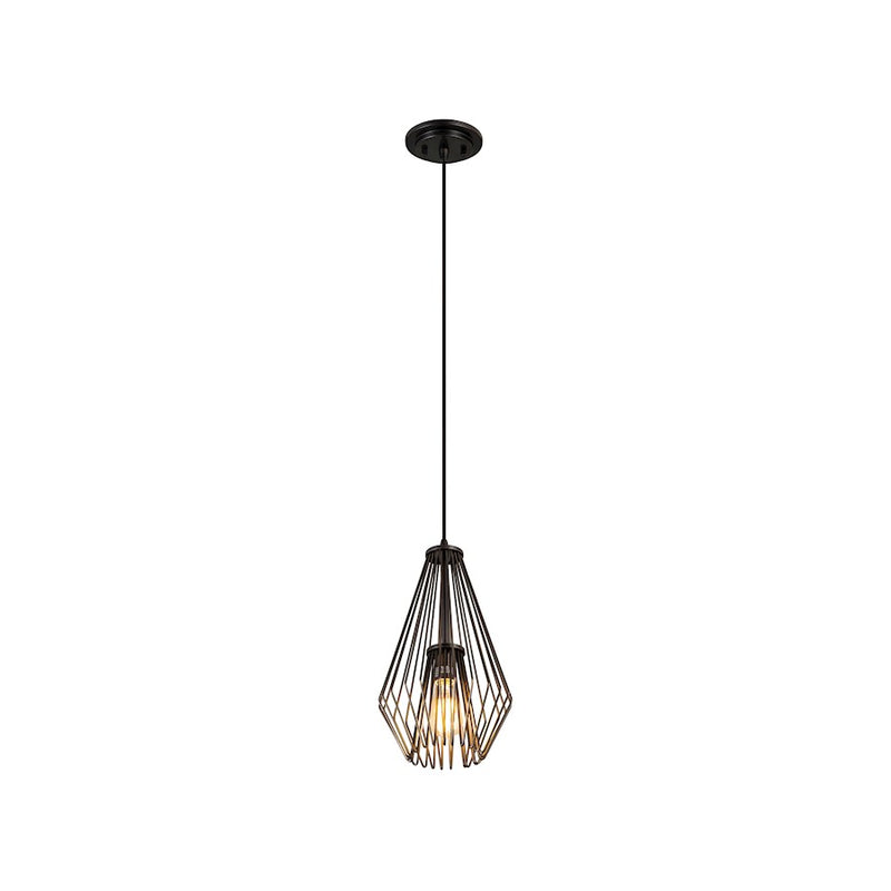 Z-Lite Quintus 1 Light 9.25" Mini Pendant, Plated Bronze