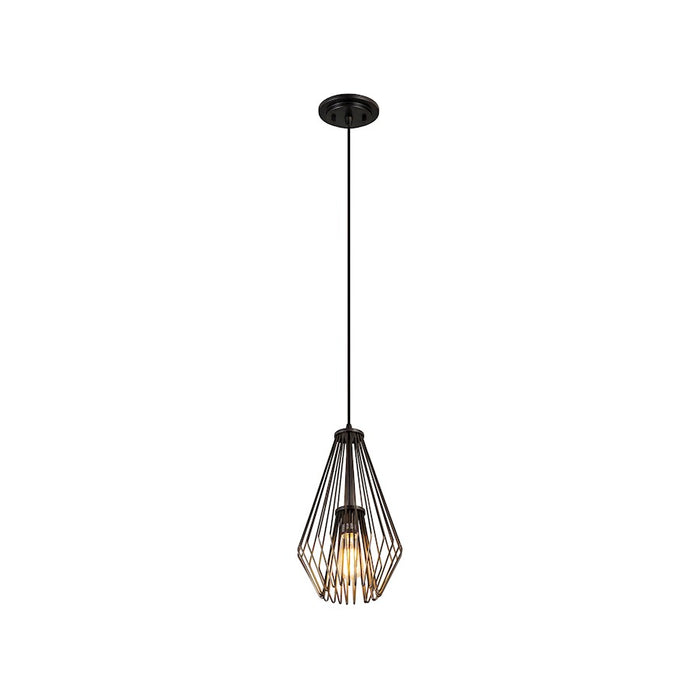 Z-Lite Quintus 1 Light 9.25" Mini Pendant, Plated Bronze