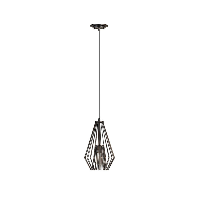 Z-Lite Quintus 1 Light 9.25" Mini Pendant, Plated Bronze
