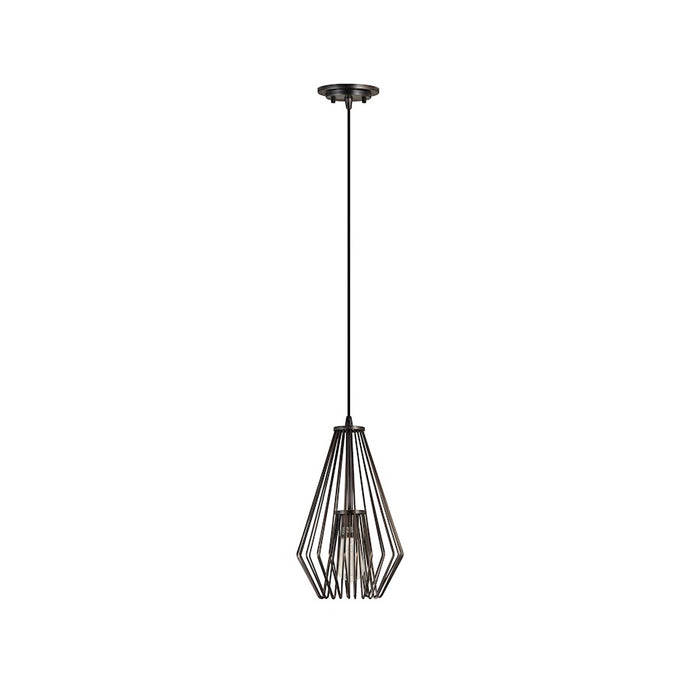 Z-Lite Quintus 1 Light 9.25" Mini Pendant, Plated Bronze