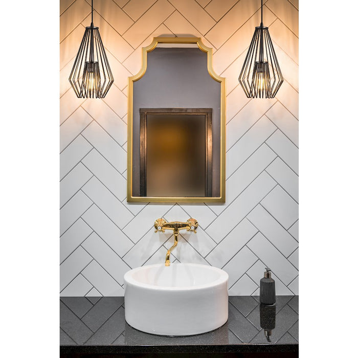 Z-Lite Quintus 1 Light 9.25" Mini Pendant, Plated Bronze
