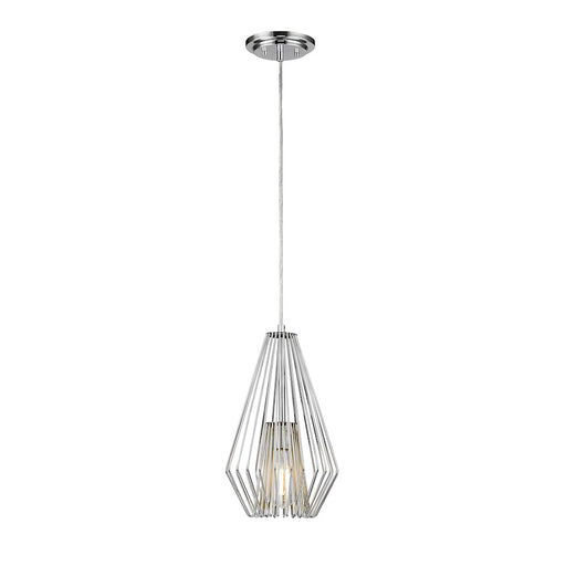 Z-Lite Quintus 1 Light Mini Pendant, 9.25x9.25x15.75", Chrome - 442MP-CH