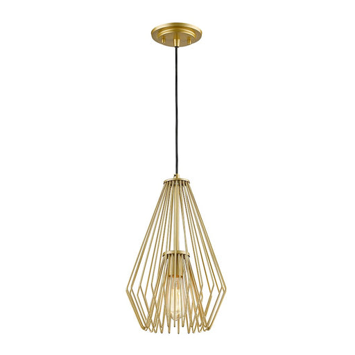Z-Lite Quintus 1 Light Mini Pendant, 9.25x9.25x15.75", Gold, Gold - 442MP-MG