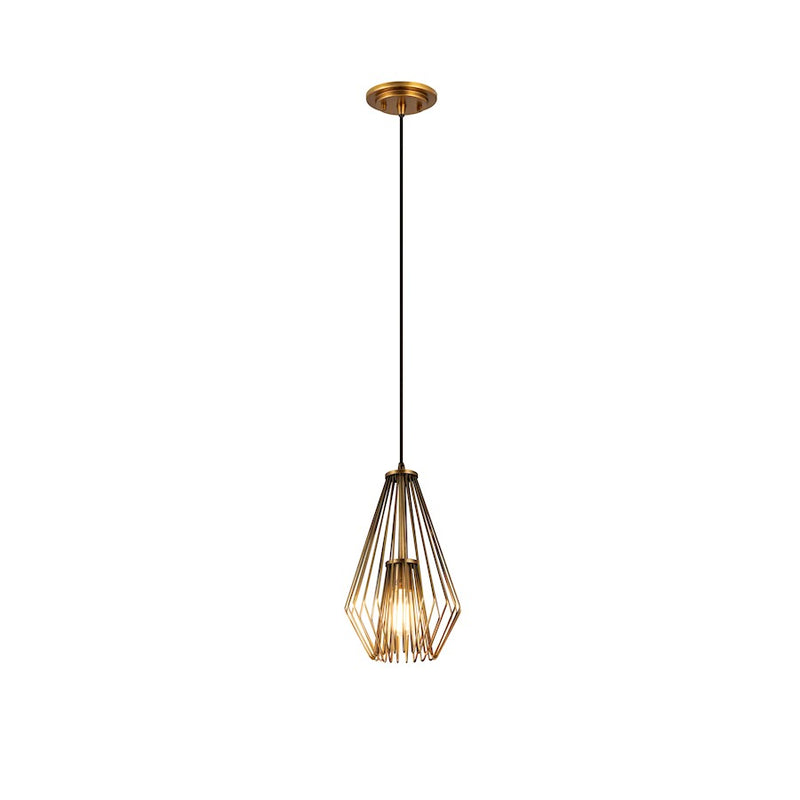Z-Lite Quintus 1 Light 9.25" Mini Pendant, Rubbed Brass