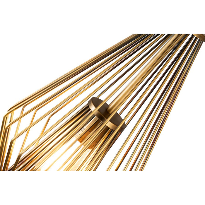 Z-Lite Quintus 1 Light 9.25" Mini Pendant, Rubbed Brass