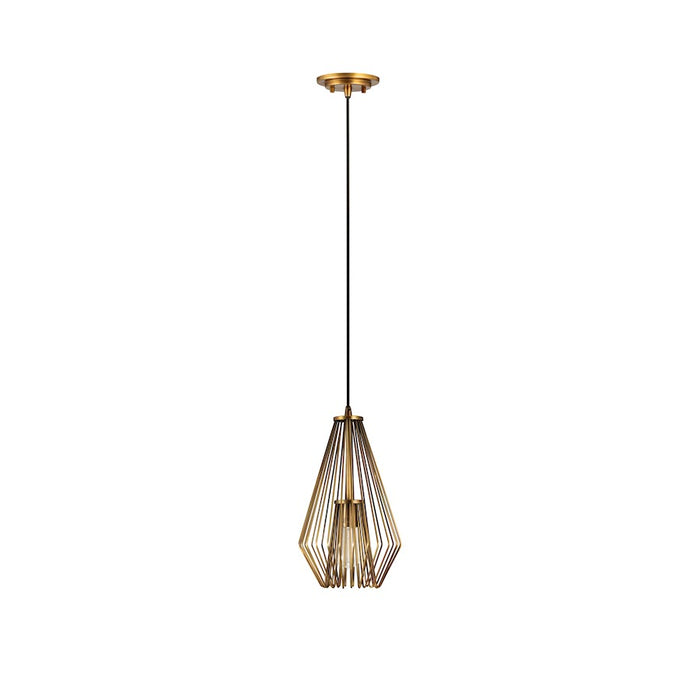 Z-Lite Quintus 1 Light 9.25" Mini Pendant, Rubbed Brass