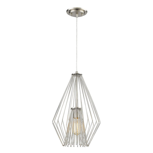 Z-Lite Quintus 1 Light Mini Pendant, 12.25x12.25x18.5", Nickel, Nickel - 442MP12-BN