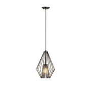 Z-Lite Quintus 1 Light 12.25" Mini Pendant, Plated Bronze - 442MP12-BP