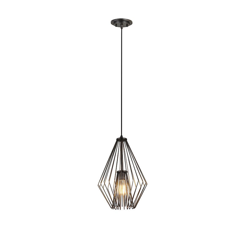 Z-Lite Quintus 1 Light 12.25" Mini Pendant, Plated Bronze