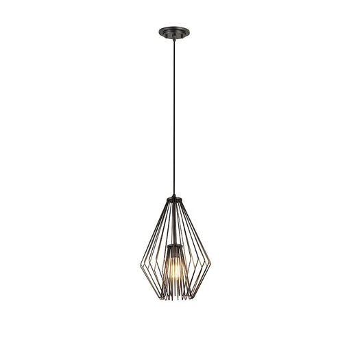 Z-Lite Quintus 1 Light 12.25" Mini Pendant, Plated Bronze