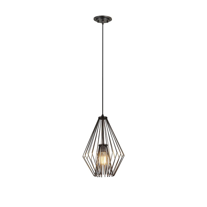 Z-Lite Quintus 1 Light 12.25" Mini Pendant, Plated Bronze