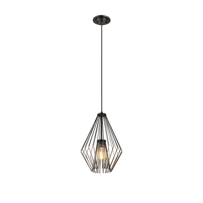 Z-Lite Quintus 1 Light 12.25" Mini Pendant, Plated Bronze