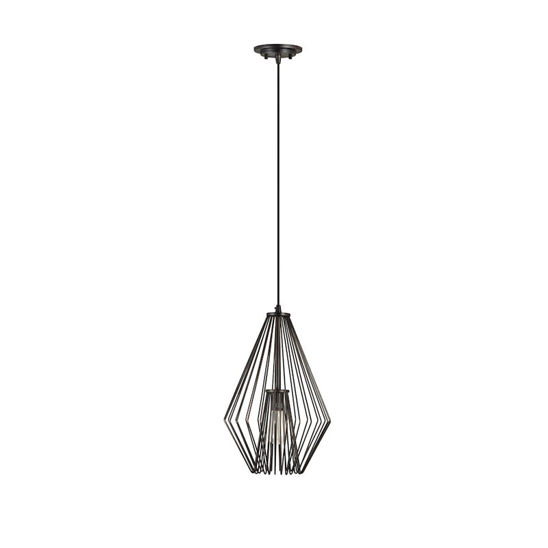 Z-Lite Quintus 1 Light 12.25" Mini Pendant, Plated Bronze