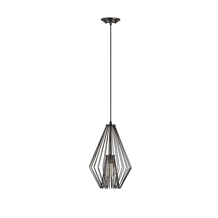 Z-Lite Quintus 1 Light 12.25" Mini Pendant, Plated Bronze