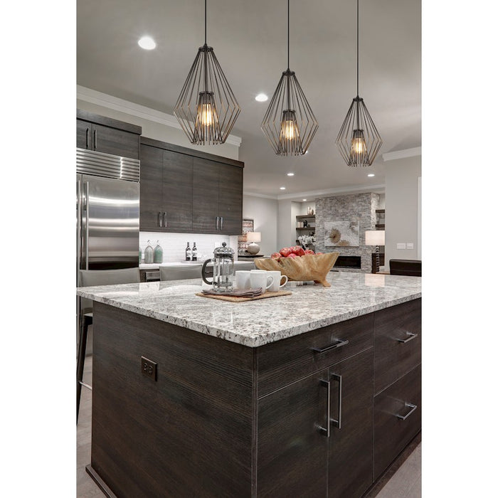 Z-Lite Quintus 1 Light 12.25" Mini Pendant, Plated Bronze