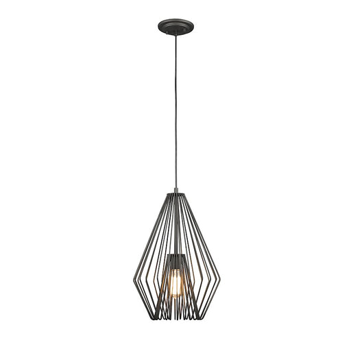Z-Lite Quintus 1 Light Mini Pendant, 12.25x12.25x18.5", Bronze - 442MP12-BRZ