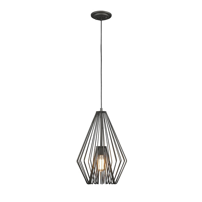 Z-Lite Quintus 1 Light Mini Pendant, 12.25x12.25x18.5", Bronze - 442MP12-BRZ