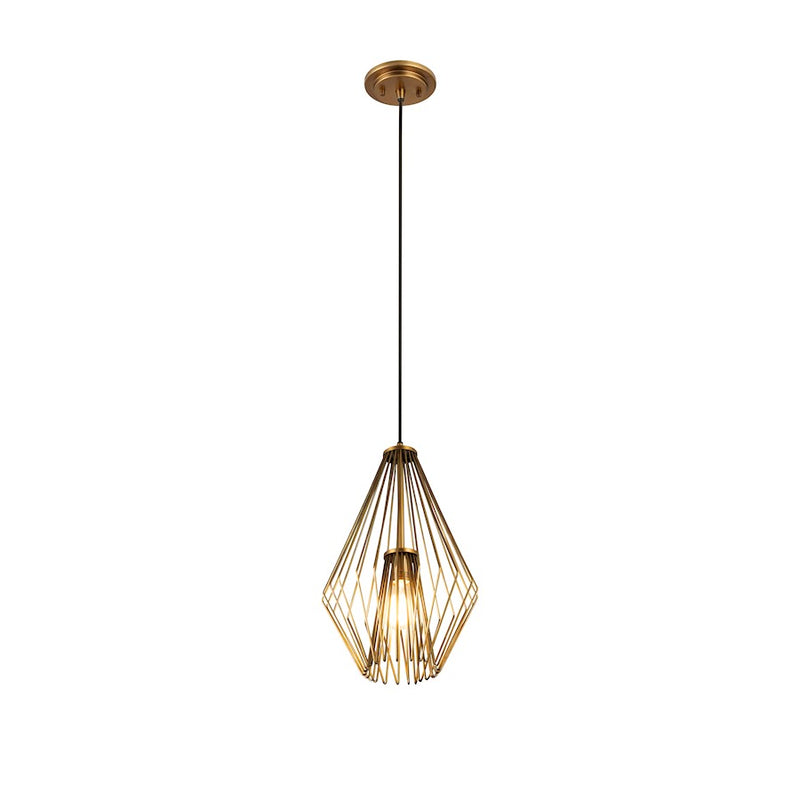 Z-Lite Quintus 1 Light 12.25" Mini Pendant, Rubbed Brass