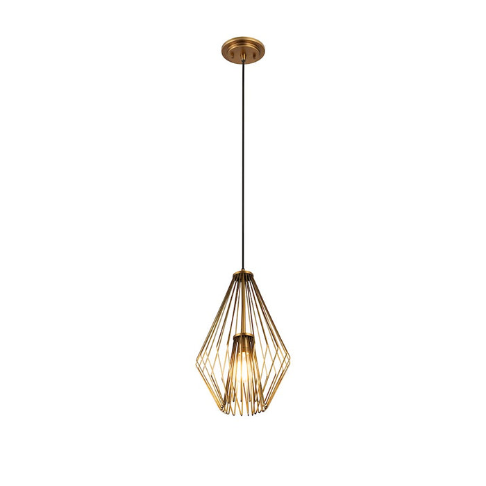 Z-Lite Quintus 1 Light 12.25" Mini Pendant, Rubbed Brass