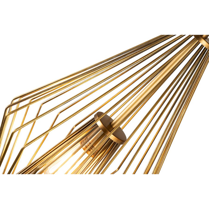 Z-Lite Quintus 1 Light 12.25" Mini Pendant, Rubbed Brass
