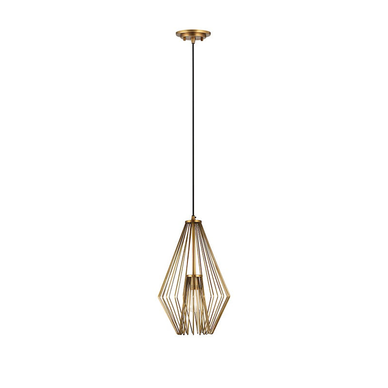 Z-Lite Quintus 1 Light 12.25" Mini Pendant, Rubbed Brass