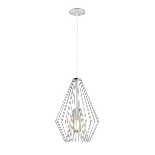 Z-Lite Quintus 1 Light Mini Pendant, 12.25x12.25x18.5", Gloss White - 442MP12-WH