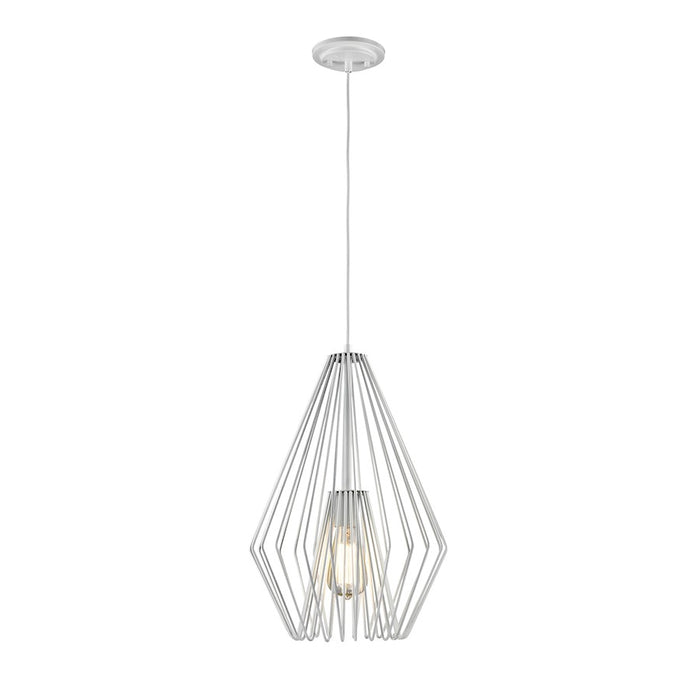 Z-Lite Quintus 1 Light Mini Pendant, 12.25x12.25x18.5", Gloss White - 442MP12-WH