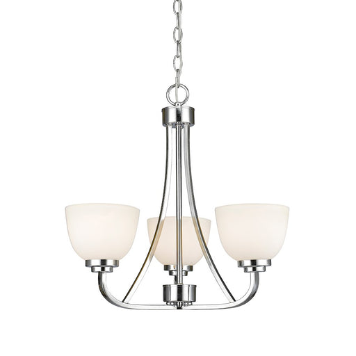 Z-Lite Ashton 3 Light Chandelier, Chrome, Matte Opal - 443-3-CH