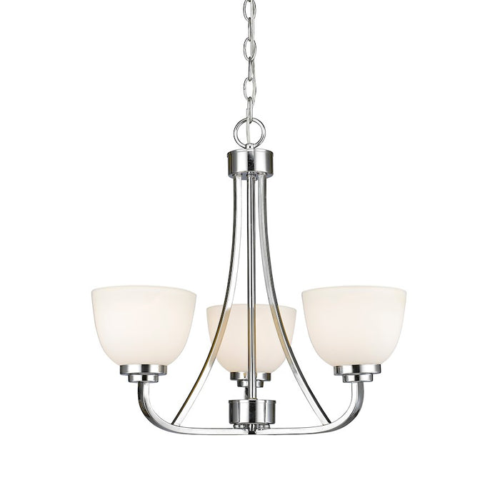 Z-Lite Ashton 3 Light Chandelier, Chrome, Matte Opal - 443-3-CH