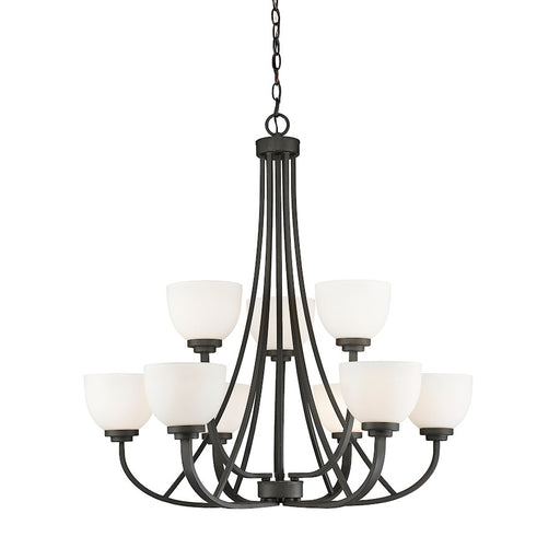 Z-Lite Ashton 9 Light Chandelier, Bronze, Matte Opal - 443-9-BRZ