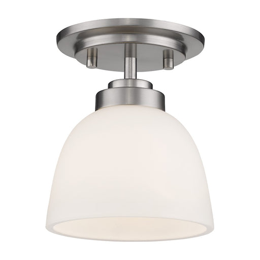 Z-Lite Ashton 1 Light Flush Mount, Brushed Nickel, Matte Opal - 443F1-BN