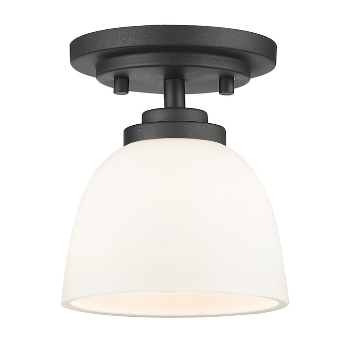 Z-Lite Ashton 1 Light Flush Mount, Bronze, Matte Opal - 443F1-BRZ