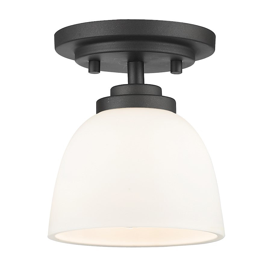 Z-Lite Ashton 1 Light Flush Mount, Bronze, Matte Opal - 443F1-BRZ